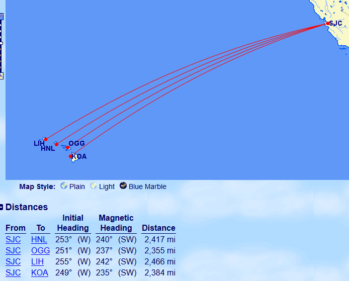 SJC to Hawaii with Avios