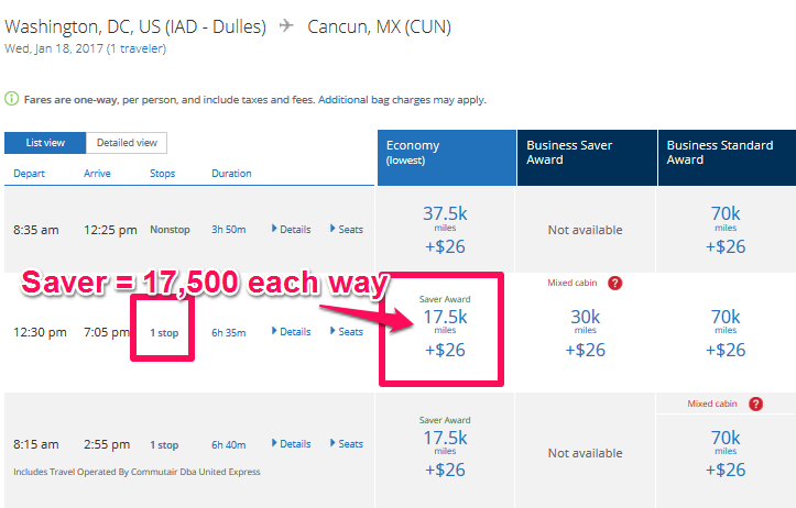 united-availability-dc-to-cun-updated