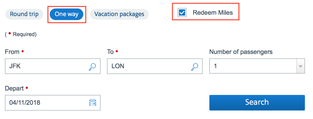 Search oneworld Award Space using AA.com